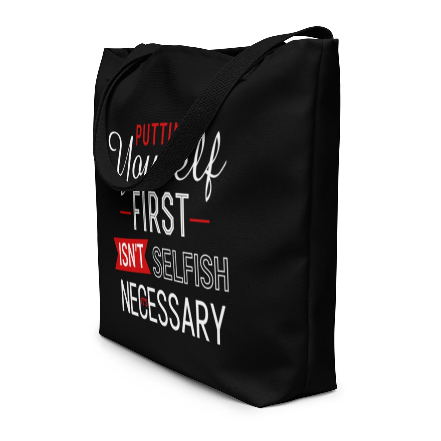 All-Over Print Large Tote Bag | Putting Yourself First