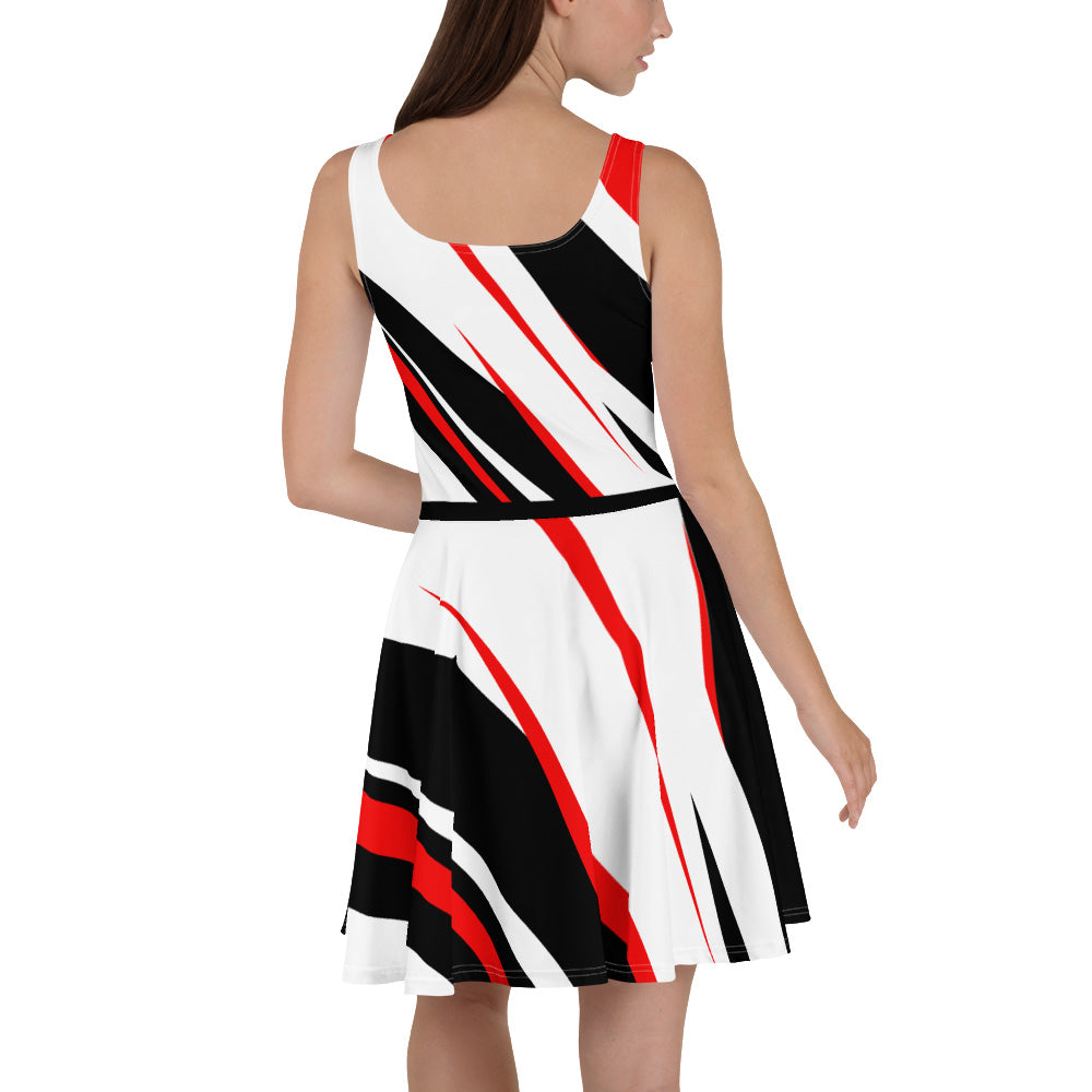 skater-dress-all-over-print-back-view-white-black-red-accents